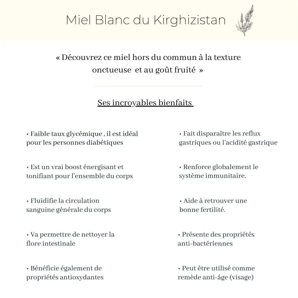 Miel blanc du Kirghizistan