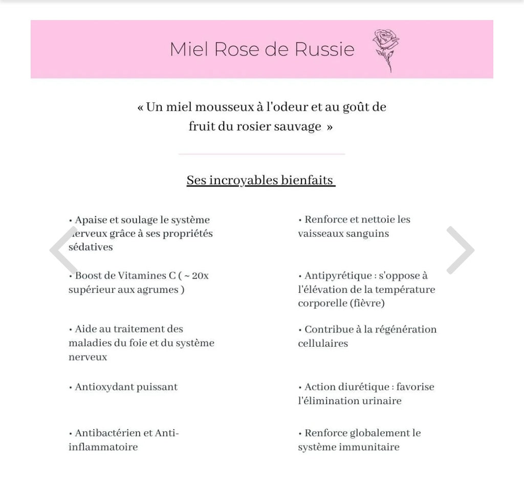 Miel rose de russie