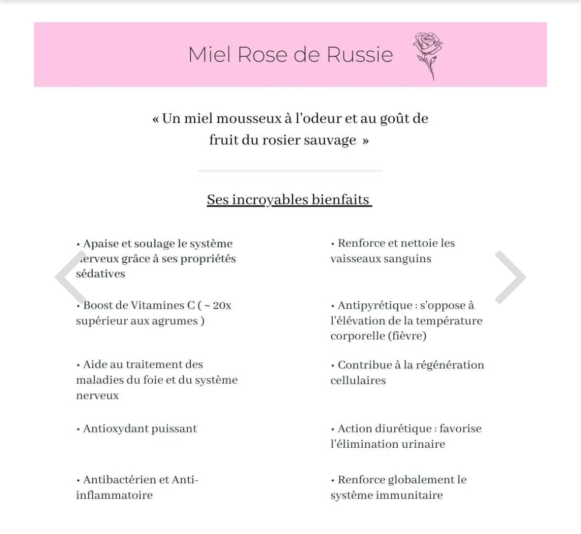 Miel rose de russie